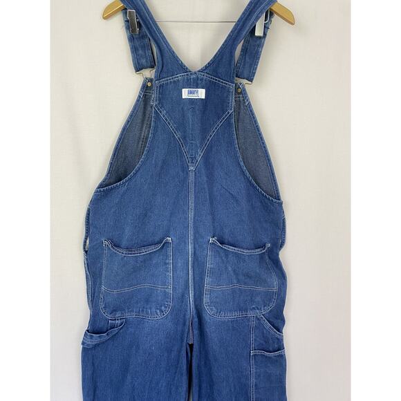 Liberty Denim Bib Overalls Mens 40x27 Blue Carpenter Workwear Dark Wash Grunge - Picture 4 of 11